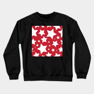 White star print on red Crewneck Sweatshirt